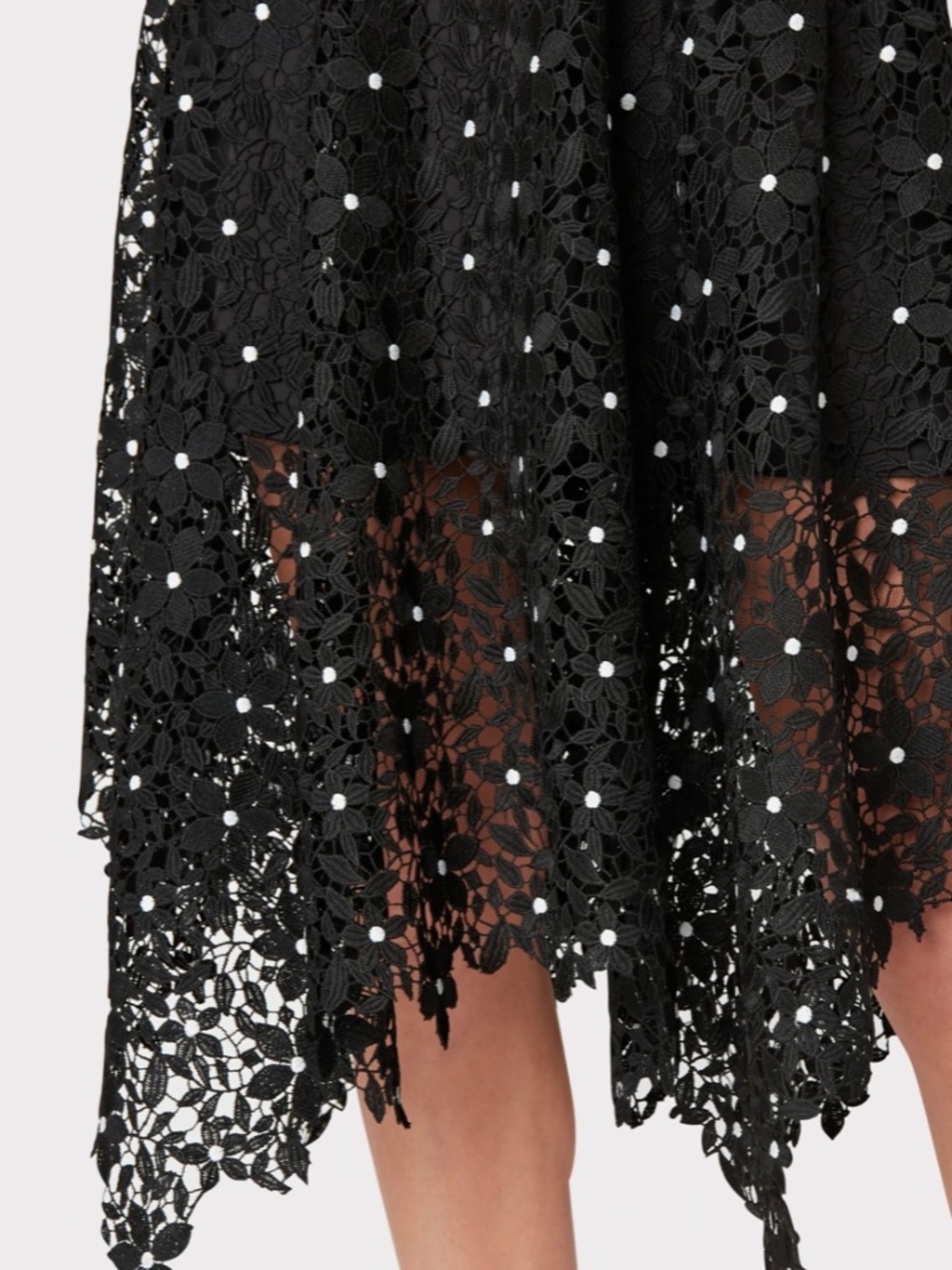 Milly Yara Dress black and white floral daisy lace midi dress - Picture 5 of 6
